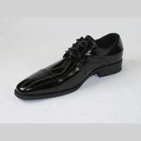 Men Leather Dress Shoes GIOVANNI Oxford Lace Cap toe European HUDSON Black