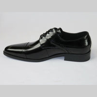 Men Leather Dress Shoes GIOVANNI Oxford Lace Cap toe European HUDSON Black