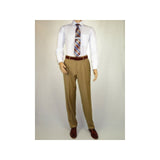 Mens MANTONI Pleated Dress Pants 100% Wool Super 140's Classic Fit  40901 Camel