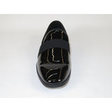Men Santino Luciano Formal Shoes Patent Leather Shiny Slip on Loafer C356 Black