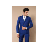 Men Double Breasted Suit WESSI by J.VALINTIN Extra Slim Fit JV5 Royal Blue New
