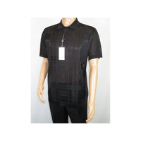 Mens Polo Shirt Slinky Sheer Short Sleeves Soft Touch Stacy Adams 57006 Black