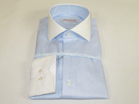Mens 100% Italian Cotton Shirt High Quality Non Iron SORRENTO Turkey 4442 Blue
