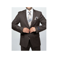 Mens TOMMY HILFIGER Suit Wool Blend 2 Button Side Vent Shark Texture 0132 Brown