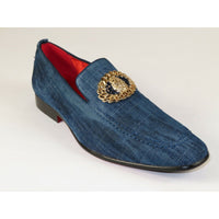 Mens AFTER MIDNIGHT Casual Comfort shoes Lion Ornament Faux Leather 6911 Denim