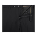Men Renoir Flat Front Slacks 100% Soft Wool Super 140's Classic Fit 508-1 Black