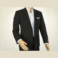 Men RENOIR Suit Solid Two Button Business Formal Classic Regular Fit 201-1 Black