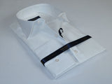 Men 100% Cotton Shirt Manschett Quesste Turkey Slim Fit 6041-01 White Fancy