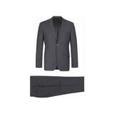 Men RENOIR suit Solid Two Button Business or Formal Slim Fit 202-1 Charcoal gray