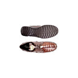 Mens Belvedere Vasco Hornback Crocodile Sneaker Shoes Brown  336122
