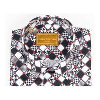 Men 100% Cotton Sport Shirt CIERO MONTERO Turkey Dress/Casual #5055-01 Black/Red