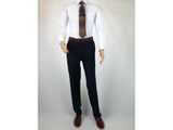 Men MANTONI Suit 100% Wool Classic Pinstripe 2 Button Regular Fit M87184-2 Navy