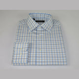 Men Mondego 100% Cotton Dress Sport Classic Business shirt sn100 blue checker