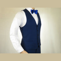 Men's Light Wool Statement Tuxedo Vested Formal Wedding Stage Suit Alberto Blue