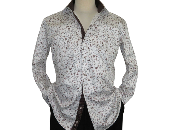 Men Shirt J.Valintin Turkey Usa Egyption Cotton Axxess Style 3325-1 Brown