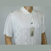 Mens Polo Shirt Slinky Sheer Short Sleeves Soft Touch by Stacy Adams 57007 White