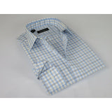 Men Mondego 100% Cotton Dress Sport Classic Business shirt sn100 blue checker