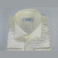 Mens CEREMONIA Tuxedo shiny Shirt 100% Cotton Turkey Slim Fit #stn 17 pta ivory