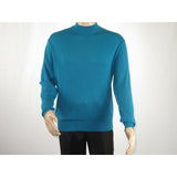 Mens Inserch Mock Neck Pullover Knit Soft Cotton Blend Sweater Winter 4308 Teal