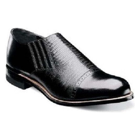 Stacy Adams Shoes Madison Black Leather Cap toe slip on Leather  00067-001