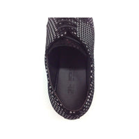 Men Zota Unique Leather Metallic Shoes Point Toe Polka Dot G989-1 Gun black