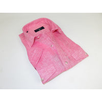 Men's Ciazzo Turkey 100% Linen Breathable Shirt Short Sleeves #Linen 29 Pink