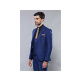 Men 3pc European Vested Suit WESSI by J.VALINTIN Extra Slim Fit JV13 Royal blue