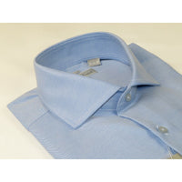 Men's Dress Shirt Christopher Lena 100% Cotton Wrinkle Free C507RSSR Blue Slim