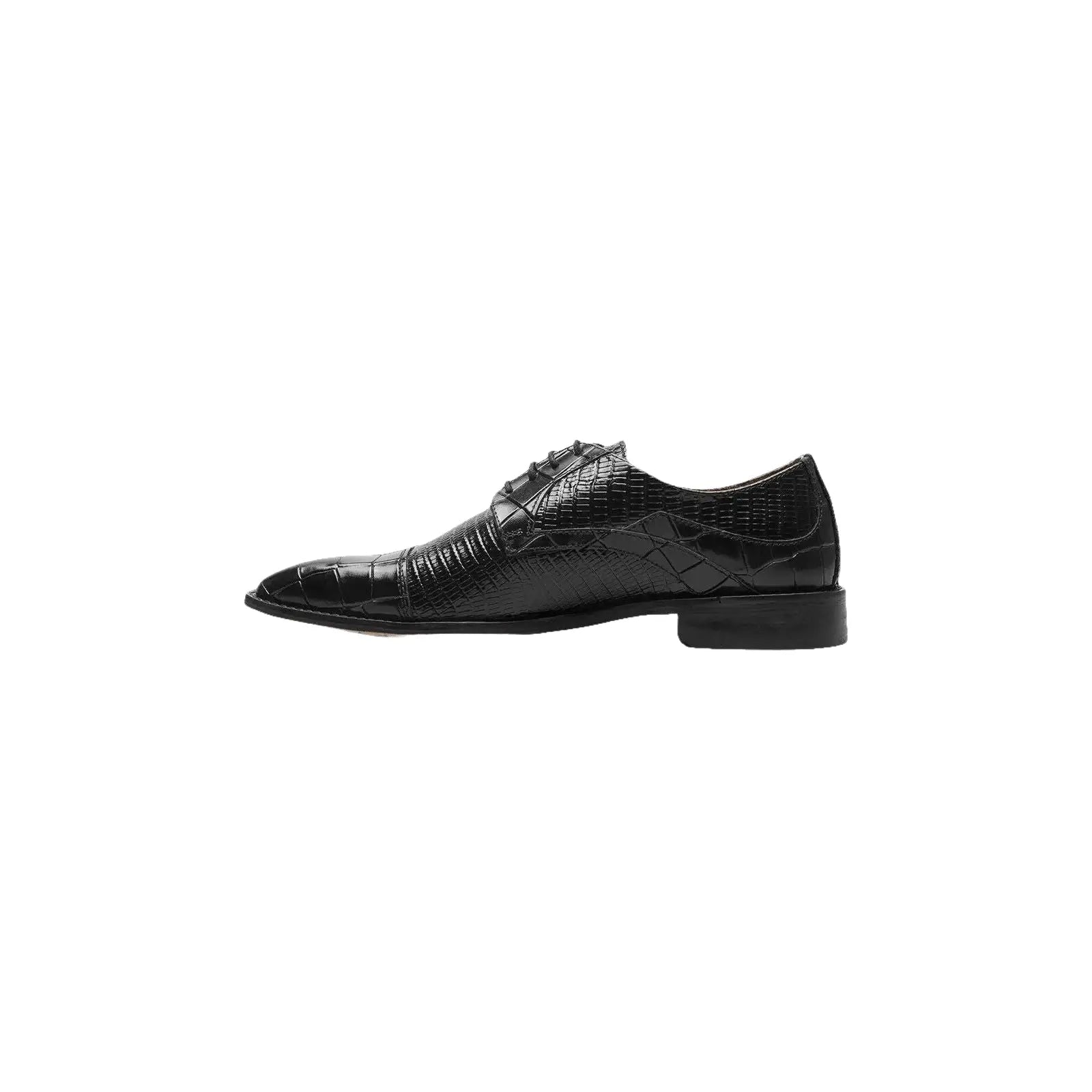25630-001 Stacy Adams Tedesco Cap Toe Oxford Lizard Leather Dress Shoes Black