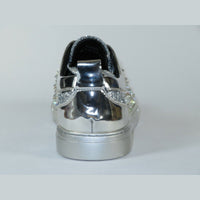 Mens Fancy Shoes By FIESSO AURELIO GARCIA, Spikes Rhine stones 2413 Silver