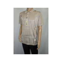 Mens Polo Shirt Slinky Sheer Short Sleeves Soft Touch Stacy Adams 57006 Taupe