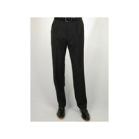 Men's MANTONI Pleated Dress Pants 100% Wool Super 140's Classic Fit  40901 Black