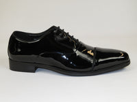 Men Santino Luciano Formal Dress Shoes Patent Leather Shiny Lace up C384 Black