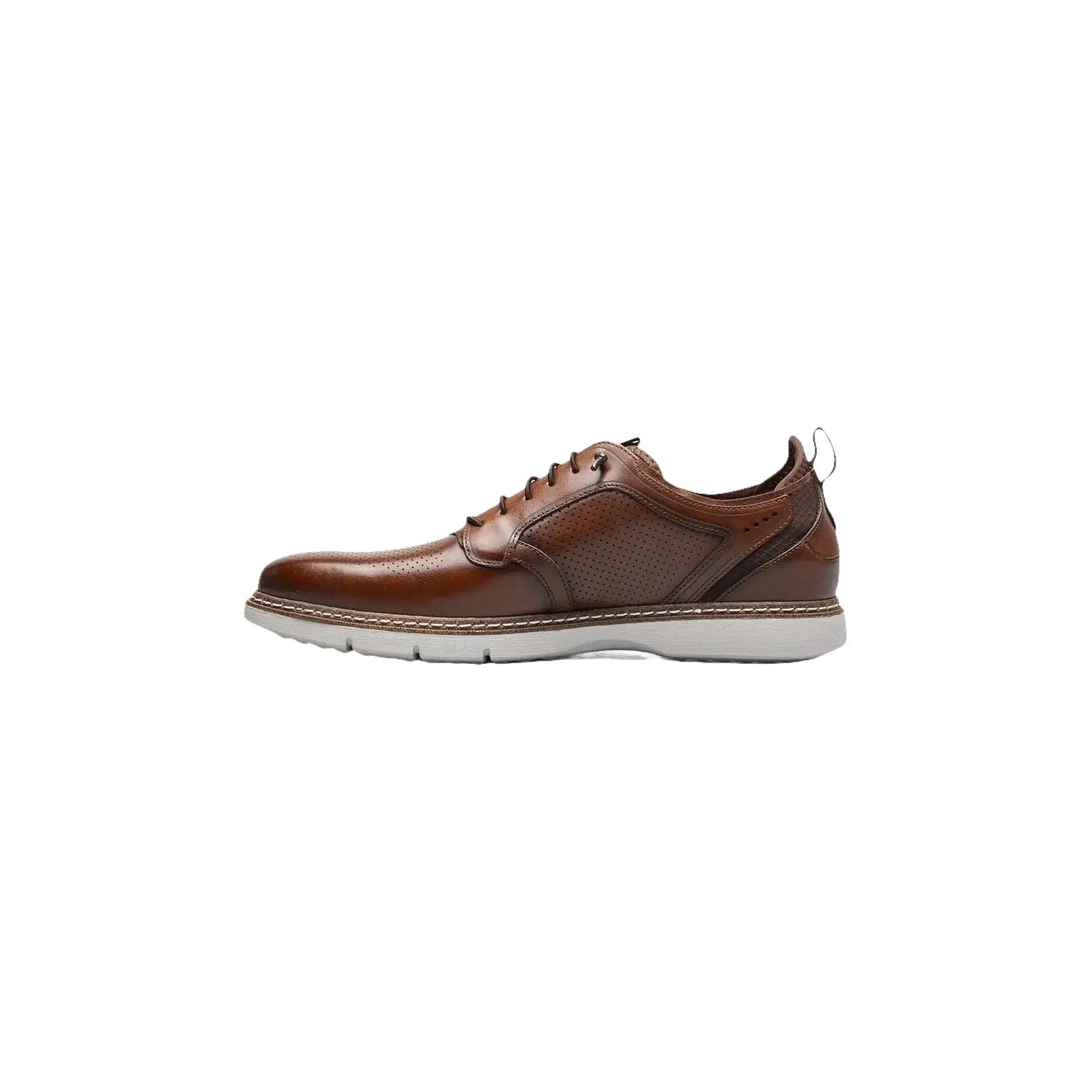 25662-221 Stacy Adams Sync Plain Toe Elastic Lace Up Sneaker Leather Cognac