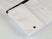 Mens Milani dress shirt cotton Blend easy wash long sleeves white French Cuffs