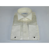 Mens CEREMONIA Tuxedo shiny Shirt 100% Cotton Turkey Slim Fit #stn 17 pta ivory