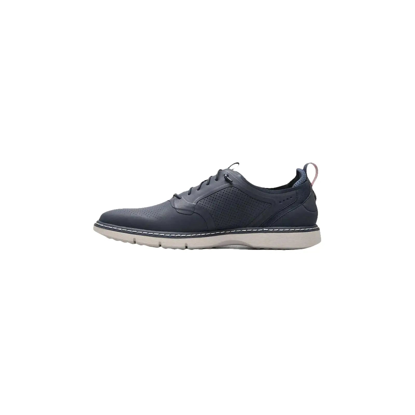 25518-410 Stacy Adams Synchro Plain Toe Elastic Lace Up Sneaker Navy Shoes