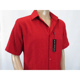 Men Short Sleeves Sports Shirt by BASSIRI Light Weight Soft Microfiber 60021 Red