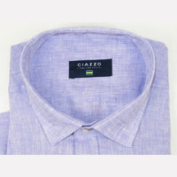 Men's Ciazzo Turkey 100% Linen Breathable Shirt Short Sleeves #Linen 65 Lavender