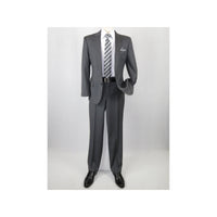 Men's Wool Cashmere Sharkskin Suit Giorgio Cosani Two Button 901 Charcoal Gray