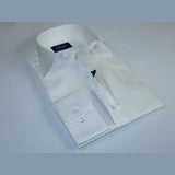 Men 100% Sateen Cotton Shirt Manschett Quesste Turkey Slim Fit 4010-02 White
