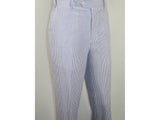 Men ADOLFO Seersucker Suit Stripe Casual Dressy Summer Suit 2 Button C622 Blue
