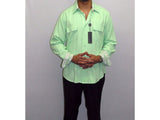 Men TULLIANO Soft Silk Shirt Long Sleeves Comfortable I-694 mint Green