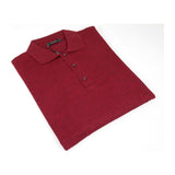 Mens PRINCELY Soft Merinos Wool Sweater Knits Lightweight Polo 1011-40 Cranberry