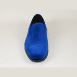 Mens Santino Luciano Shoes Soft Velvet Slip on Loafer Formal C351 Royal Blue