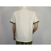 Men Silversilk 2pc walking leisure Matching Suit Italian woven knits 51011 Green