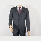 Men Suit BERLUSCONI Turkey 100% Italian Wool Super 180's Vested #Ber15 Charcoal