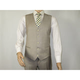 Men Suit BERLUSCONI Turkey 100% Italian Wool Super 180's 3pc Vested #Ber13 Beige