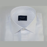 Men Cotton Blend Slim Shirt Manschett Turkey Hidden Button 4004-05 White Formal
