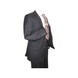 Mens Wool Cashmere Black Stripe Business Suit Giorgio Cosani Two Button 910